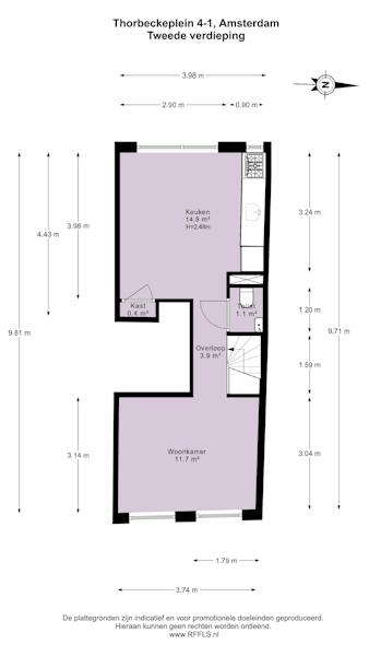 Kamer te huur in Amsterdam – Thorbeckeplein – foto 2